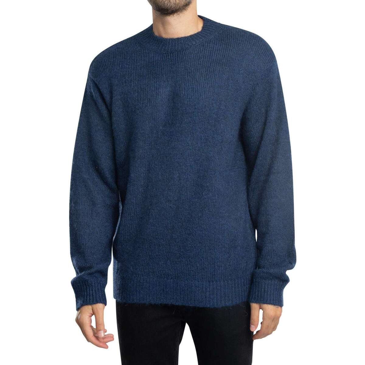 Textil Homem camisolas Solid Malha Hamdani Azul