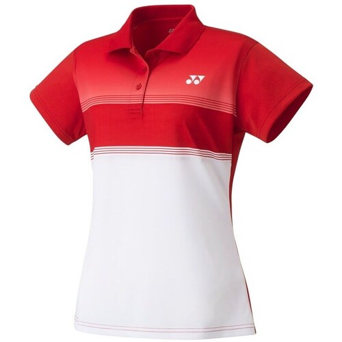 Textil Mulher T-Shirt mangas curtas Yonex Club Team Branco, Vermelho