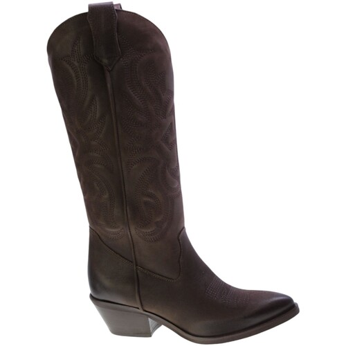 Sapatos Mulher Botas Gisel Moire 144697 Castanho