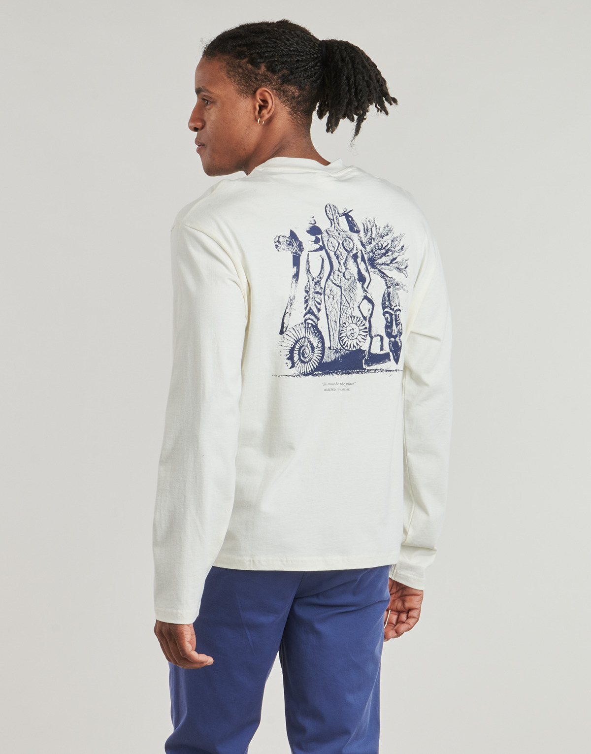 Textil Homem T-shirt mangas compridas Selected SLHRELAXASH Bege