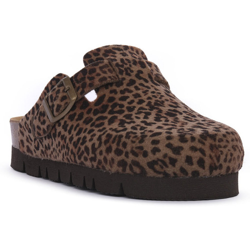 Sapatos Chinelos Bioline LEOPARDO MARRONE Castanho