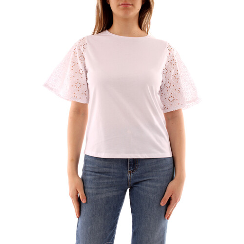 Textil Mulher T-Shirt mangas curtas Emme Marella NET Branco