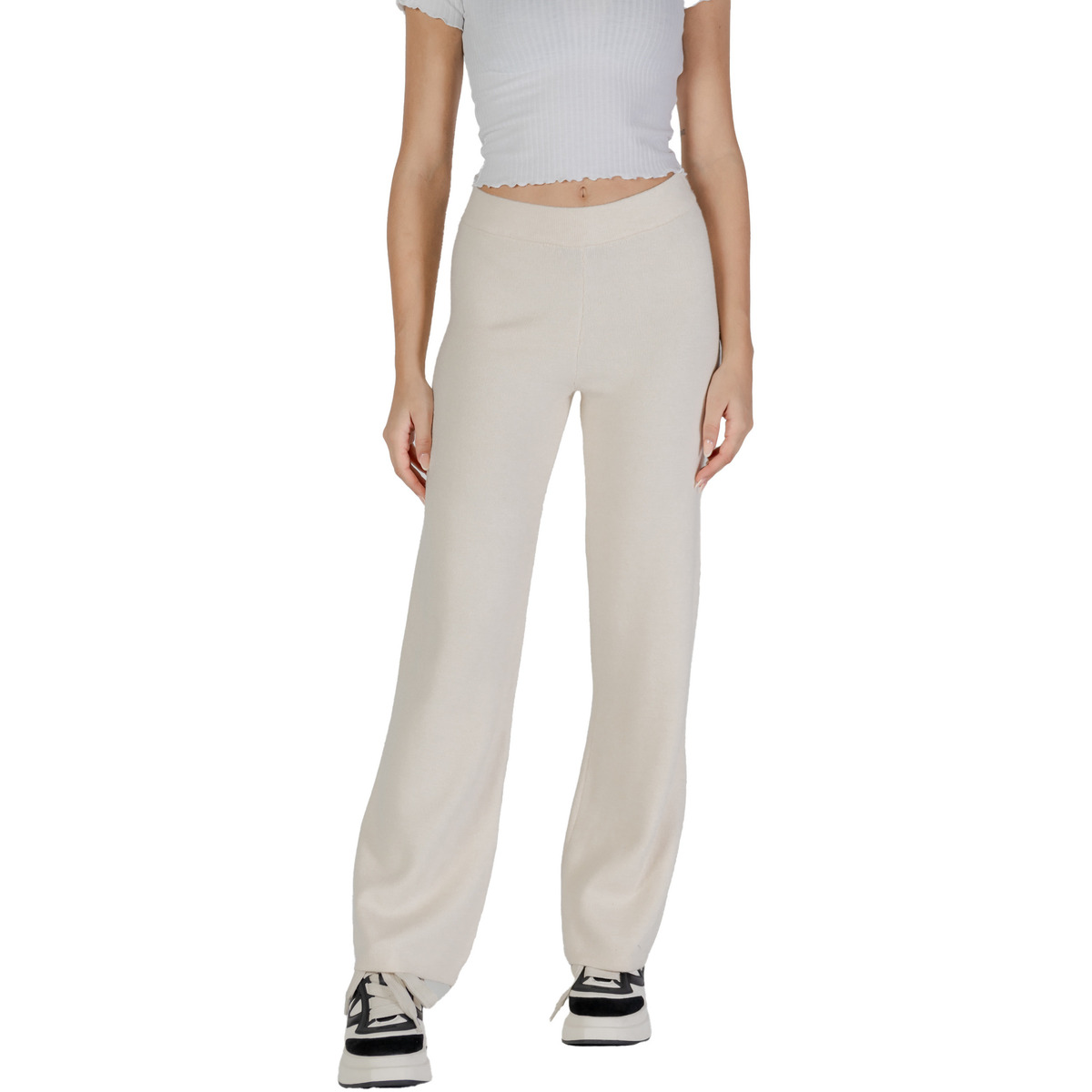 Textil Mulher Calças finas / Sarouels Vero Moda VMSABA NW TROUSER GA 10314220 Branco