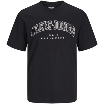 Jack & Jones 12257579 JJECALEB VARSITY TEE SS O-NECK NOOS BLACK