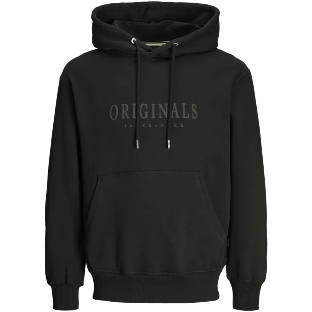 Textil Homem Sweats Jack & Jones 12262811 JORFREDERIKSBERG SWEAT HOOD SN BLACK Preto