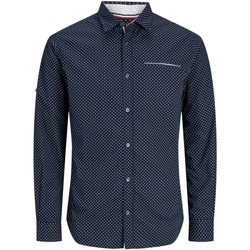 Textil Homem Camisas mangas comprida Jack & Jones 12235969 JJEREMY DETAIL SHIRT LS NOOS SKY CAPTAIN Azul