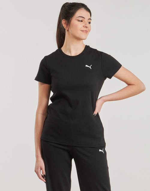 Puma ESS ELEVATED RIB TEE Preto