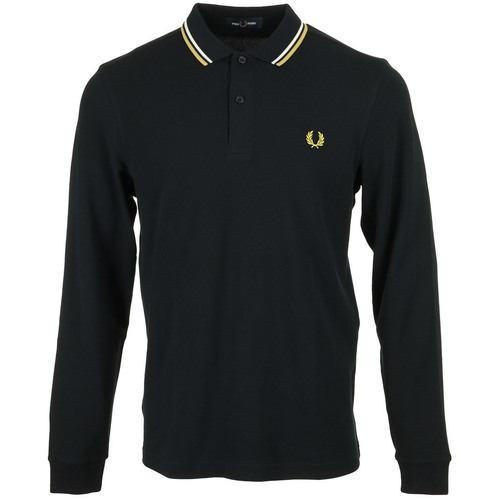 Textil Homem T-shirts e Pólos Fred Perry Twin Tipped Shirt Long Sleeves Azul