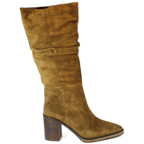 Sapatos Mulher Botas Alpe BOTA MARRÓN DE MUJER EN SERRAJE CON TACÓN  CAMDEN 5219-1146 Castanho