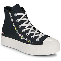Sapatos Mulher Sapatilhas de cano-alto Converse CHUCK TAYLOR ALL STAR LIFT FLORAL EMBROIDERY Preto