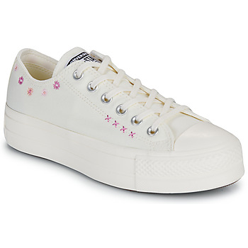 Sapatos Mulher Sapatilhas Converse CHUCK TAYLOR ALL STAR LIFT FLORAL EMBROIDERY LOW TOP Branco
