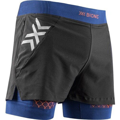 Textil Homem Calças curtas X-bionic Twyce Race 2in1 Azul marinho, Preto