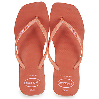 Sapatos Mulher Chinelos Havaianas SLIM SQUARE LOGO POP UP Rosa