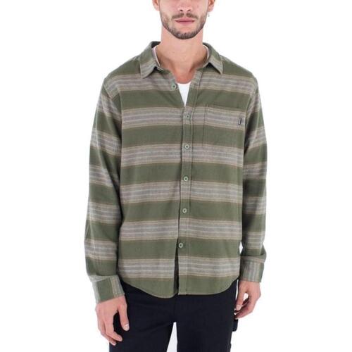 Textil Homem Camisas mangas comprida Hurley PORTLAND ORGANIC FLANNEL Verde