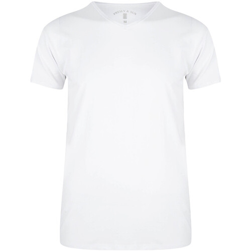 Textil Homem T-Shirt mangas curtas Presly & Sun Steve V-Neck Branco