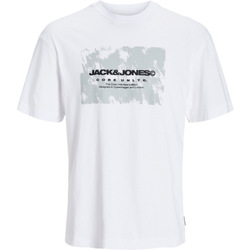 Textil Homem Polos mangas curta J&j JCOAERO FRONT PRINT TEE SS CREW NECK Branco