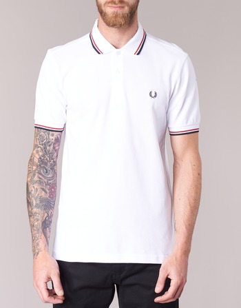 Fred Perry SLIM FIT TWIN TIPPED Branco / Vermelho