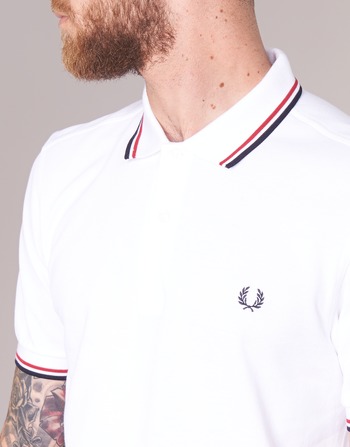 Fred Perry SLIM FIT TWIN TIPPED Branco / Vermelho