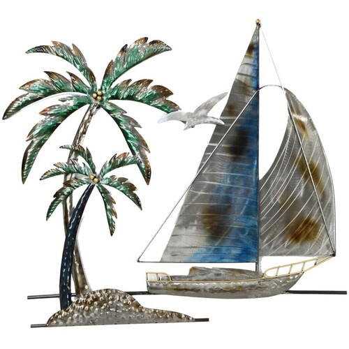 Casa Estatuetas Signes Grimalt Ornamento De Parede De Barco Azul