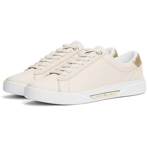 Tommy Hilfiger ZAPATILLAS DE PIEL CLÁSICAS BEIGE  FW0FW08382AA8 Bege