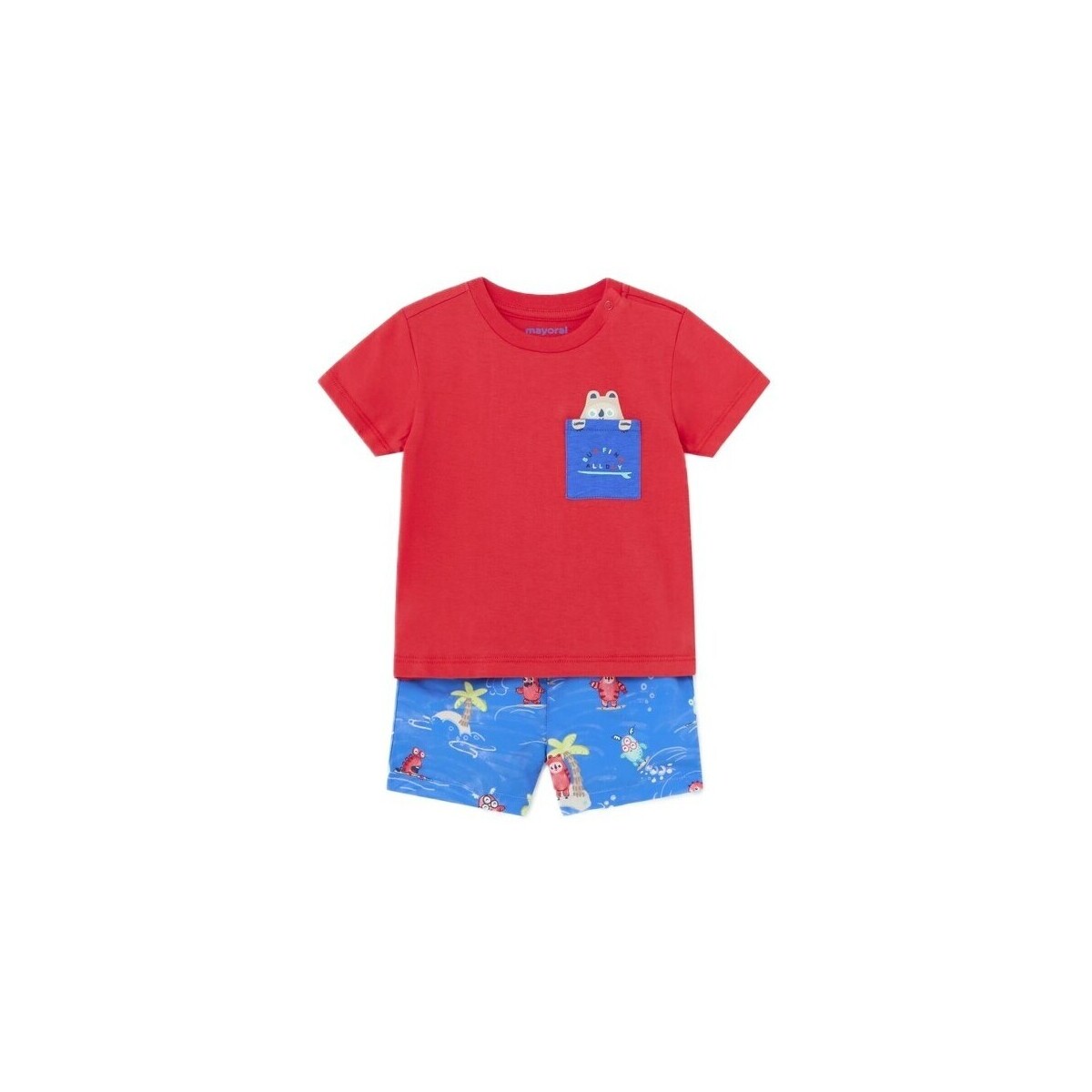 Textil Criança Conjunto Mayoral 1650 Conjunto camiseta bañador Azul Azul