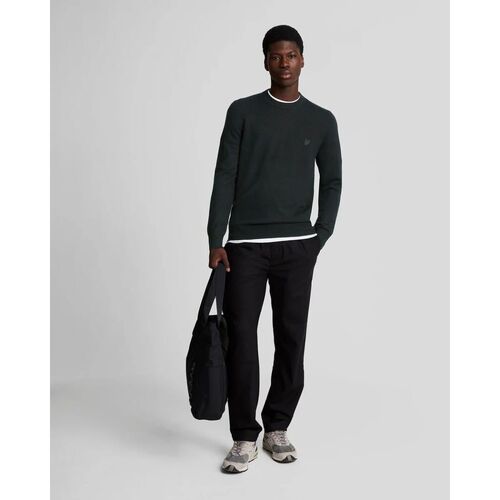 Lyle & Scott KN2124V TONAL LAMBSWOOL CREW-Z865 JET BLACK Preto