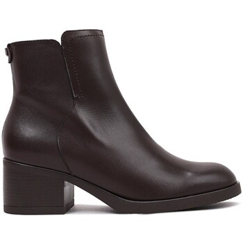 Sapatos Mulher Botins Wonders BOTÍN MARRÓN DE PIEL CON TACÓN BAJO  CLOÉ G-6240 Castanho