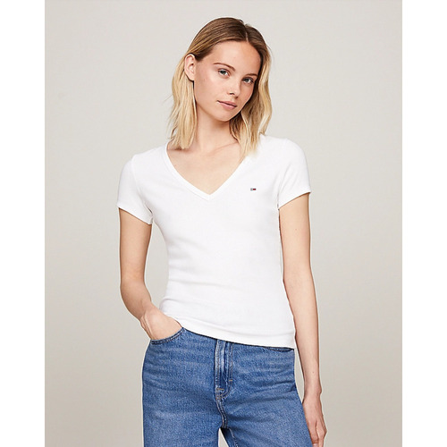 Textil Mulher T-shirts e Pólos Tommy Hilfiger DW0DW17385 Branco