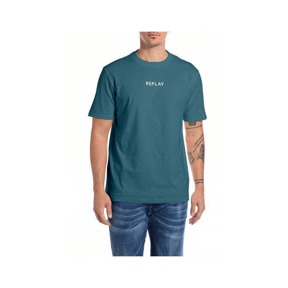 Textil Homem T-shirts e Pólos Replay M69360002318P-386-4-1 Verde