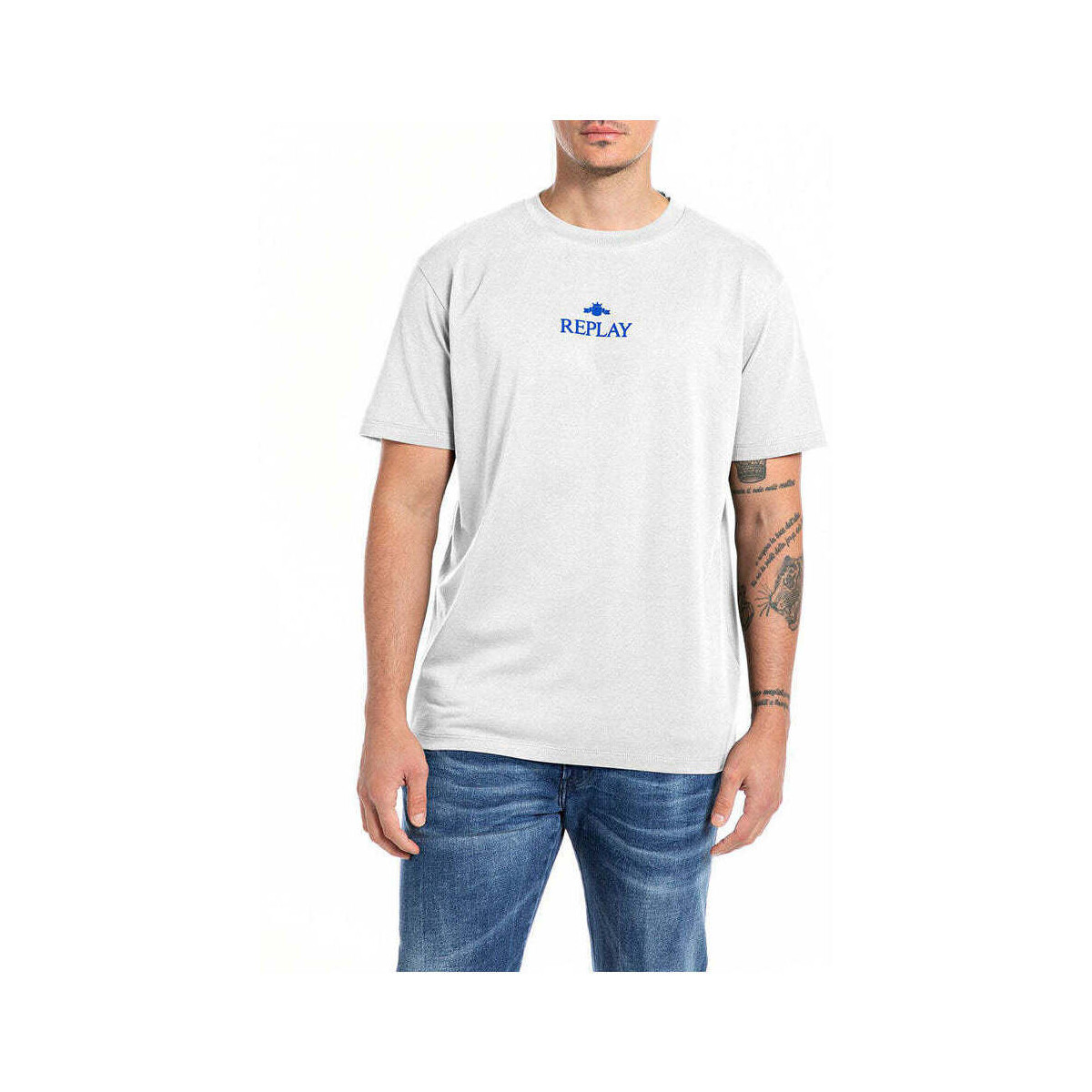 Textil Homem T-shirts e Pólos Replay M6943000266-563-1-1 Branco
