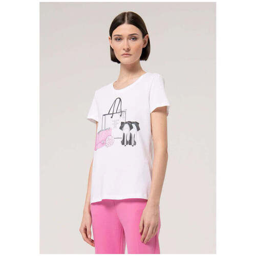 Textil Mulher T-shirts e Pólos Fracomina FR24WT3004J40108-278-1-1 Branco