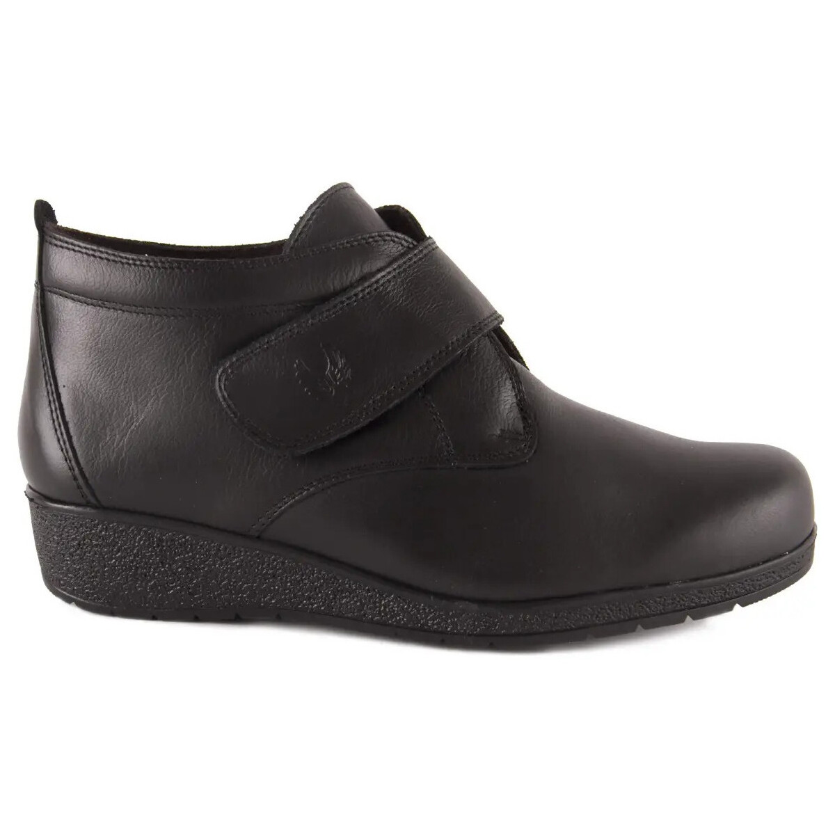 Sapatos Mulher Escarpim Pie De Angel Botins clássicos em pele preta com fecho de velcro Preto