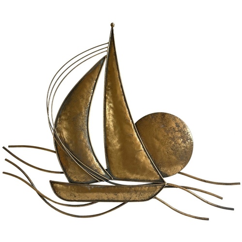 Casa Estatuetas Signes Grimalt Ornamento De Parede De Barco Ouro