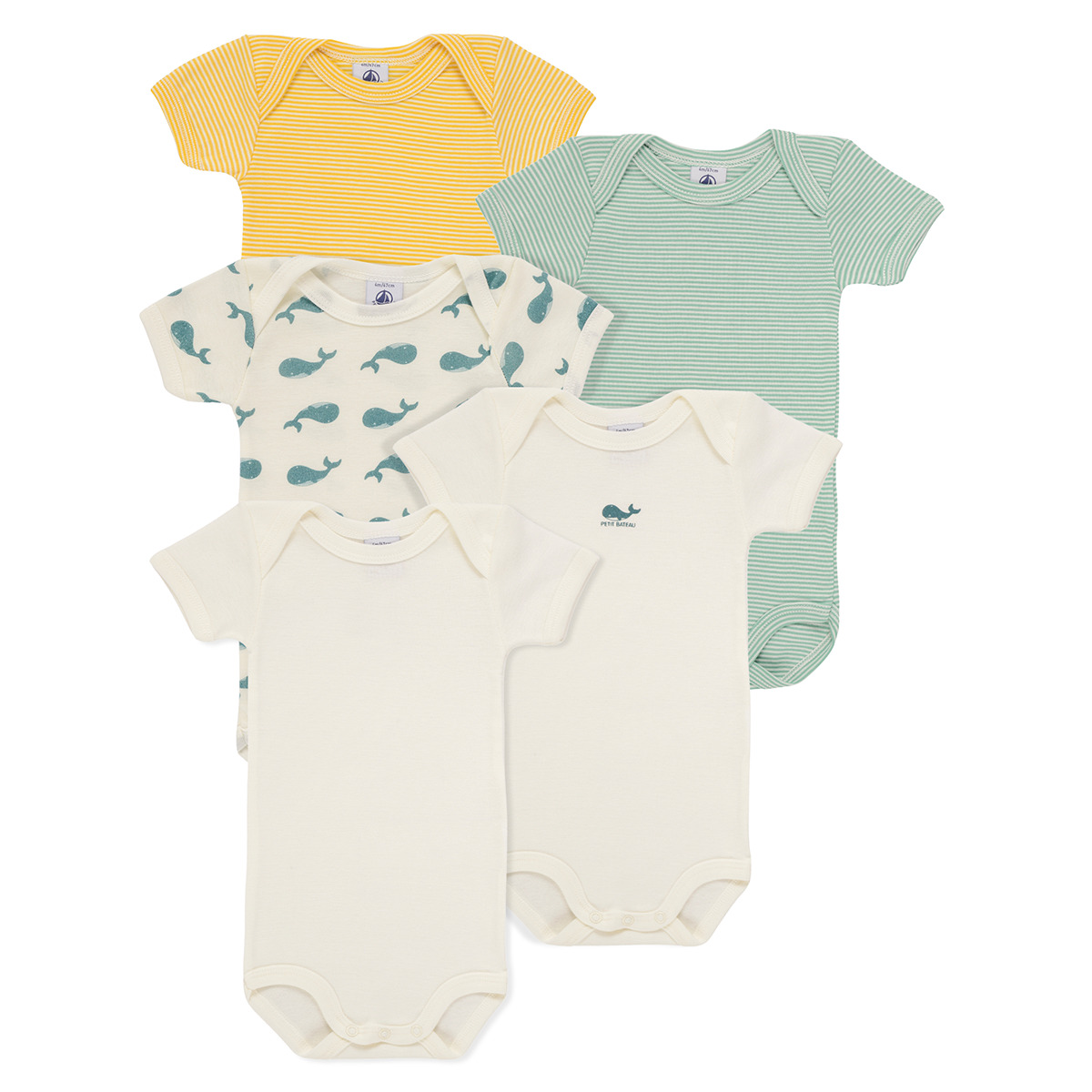 Textil Criança Bodies criança Petit Bateau 5 BODIES US MC Multicolor