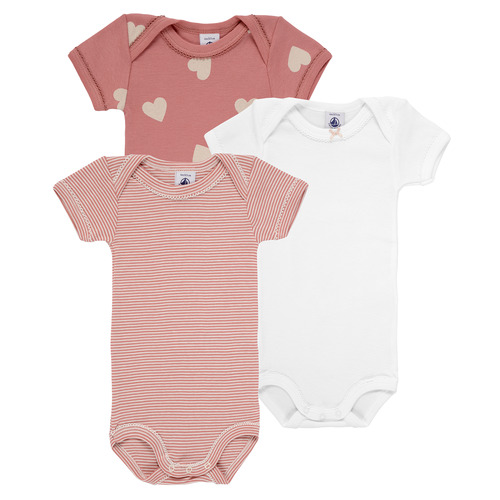 Textil Rapariga Bodies criança Petit Bateau 3 BODIES US MC Rosa