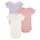 Textil Rapariga Bodies criança Petit Bateau 3 BODIES US MC Branco / Rosa