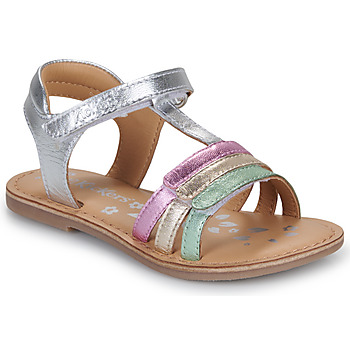 Sapatos Rapariga Sandálias Kickers DIAMANTO Prata / Multicolor