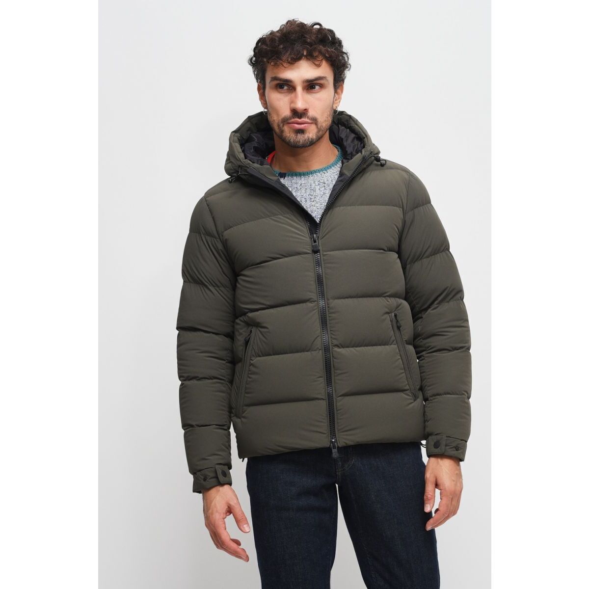 Textil Homem Casacos  People Of Shibuya ABAKA PM786 PIUMINO CORTO-899 GREEN Verde
