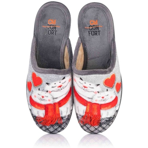 Sapatos Mulher Chinelos Cm. Confort 10114 Cinza