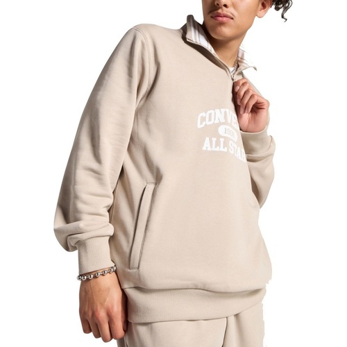 Textil Homem Sweats Converse RETRO QUARTER ZIP Castanho