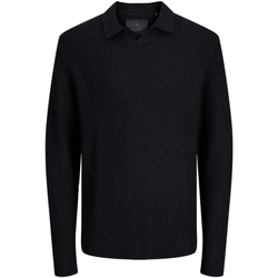 Textil Homem camisolas Jack & Jones 12277993 JPRWINTER KNIT STRUCTURE POLO STYD AW24 BLACK Preto