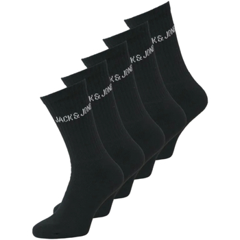 Roupa de interior Homem Meias Jack & Jones 12266536 JACREGEN TENNIS SOCK 5 PACK NOOS BLACK Preto