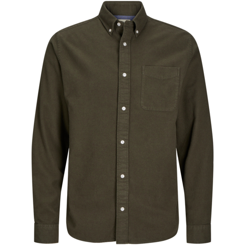 Textil Homem Camisas mangas comprida Jack & Jones 12265385 JPRBLUNORRIS FLANNEL LS SHIRT BF LN PEAT Verde