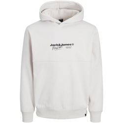 Textil Homem Sweats Jack & Jones 12266830 JCOCHARLIE PRINT SWEAT HOOD MOONBEAM Bege