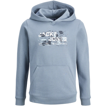 Jack & Jones 12263378 JCOOUTDOOR LOGO SWEAT HOOD SN JNR FLINT STONE