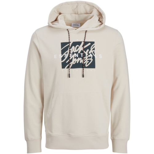 Textil Homem Sweats Jack & Jones 12268440 JJCOLTON SWEAT HOOD MOONBEAM Bege