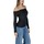 Textil Mulher camisolas Jacqueline De Yong JDYFRANSISKA L/S OFFSHOULDER TOP JRS EXP 15344029 Preto