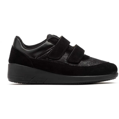 Sapatos Mulher Slip on Bio Up : Ténis de cunha em pele pretos para mulher Preto