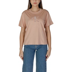 Textil Mulher T-Shirt mangas curtas Calvin Klein Jeans EMBROIDERED MONOLOGO J20J224798 Outros