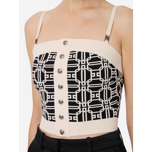 Textil Mulher Tops sem mangas Elisabetta Franchi TK33B47E2-E84 Bege